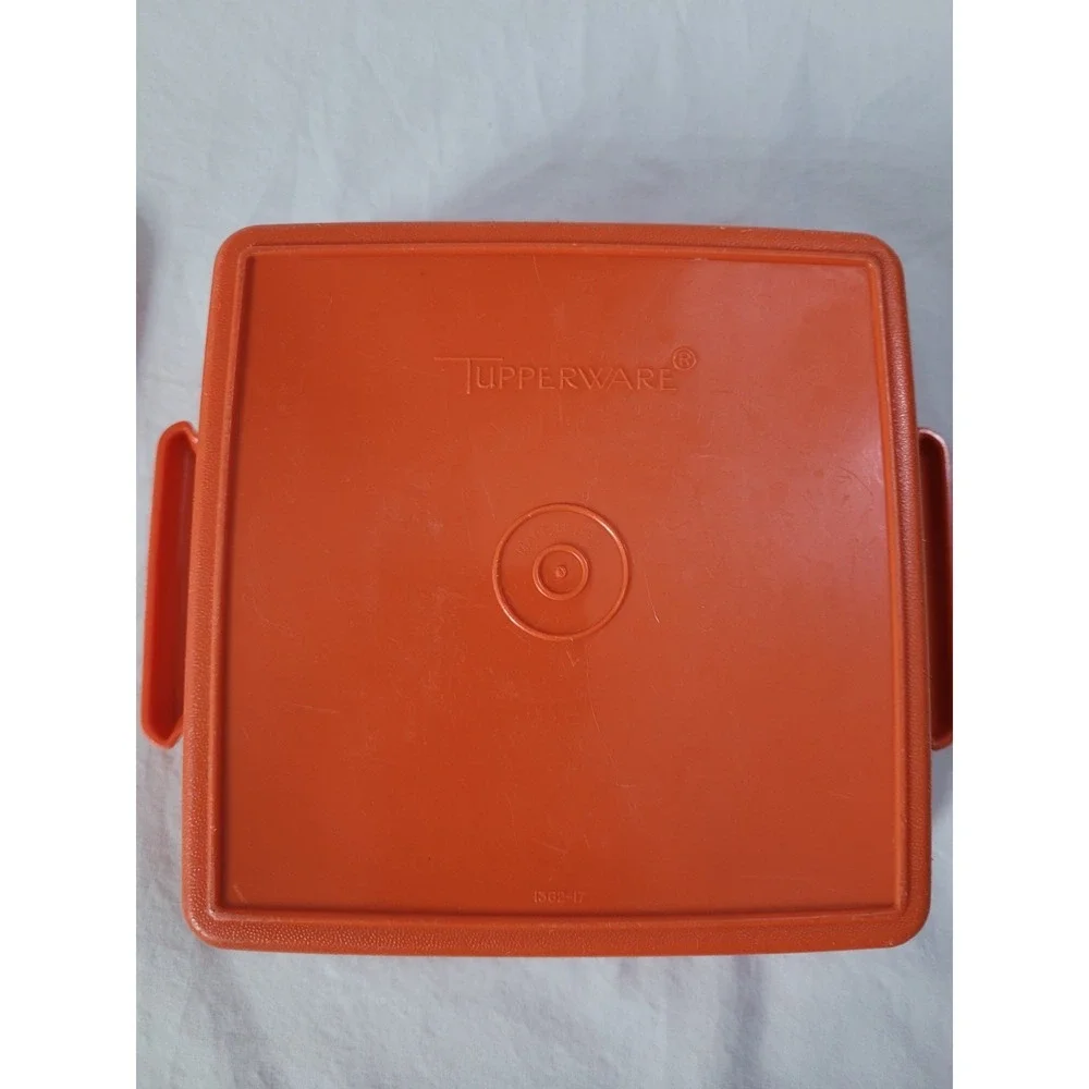 Orange Tupperware Square Away Container #1362-17